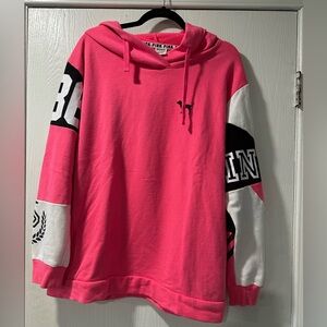 PINK Victoria's Secret Pink and Black Colorblock Hoodie